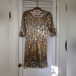 Sequin dress, gold